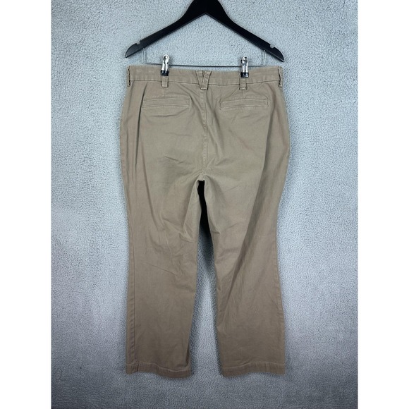 Duluth Trading Pants Womens 14x31 Brown Khaki Stretch Chino Straight Leg Casual - Picture 8 of 10